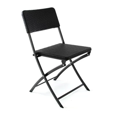 VCM Gartenstuhl Balkonstuhl   Klappstuhl  schwarz   in Rattan-Optik  Maße Sitzfläche: 40 x 38 cm Lehne: 22 x 43 cm