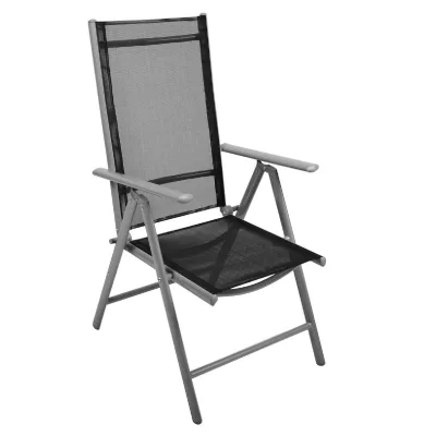 VCM Gartenstuhl Campingstuhl Liegestuhl Sitzmöbel Klappstuhl   schwarz   klappbar   Maße H. 105 x B.  56 x  T. 65 cm