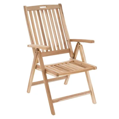 VCM Gartenstuhl Hochlehner Klappstuhl   Holz Teak   Outdoor   Maße .110 x 56 x 75 cm