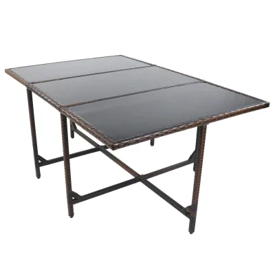 VCM Gartentisch   Tisch aus Rattan   Maße ca. H. 74 x B. 170 x T. 110 cm   Gartentisch   Gartenmöbel – Raloso 170x110