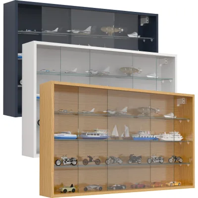 VCM Glasvitrine hängend   Vitrine Glas   Maße: H. 60 x B. 100 x T. 15 cm   Hängevitrine Glas   Modern und platzsparend   Glas Vitrinenschrank - Drivalo