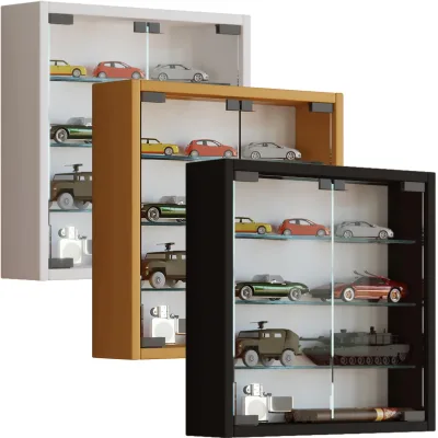 VCM Glasvitrine hängend   Vitrine Glas mit ESG-Sicherheitsglas   Maße ca. H. 40 x B. 40 x T. 10 cm  Hängevitrine Glas   Modern und platzsparend   Glas Vitrinenschrank - Mandosa