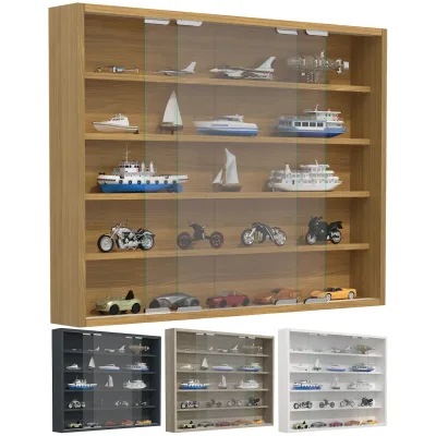 VCM Glasvitrine hängend   Vitrine Glas mit ESG-Sicherheitsglas   Maße ca. H. 60 x B. 77 x T. 10  cm   Hängevitrine Glas   Modern und platzsparend   Glas Vitrinenschrank - Agisa