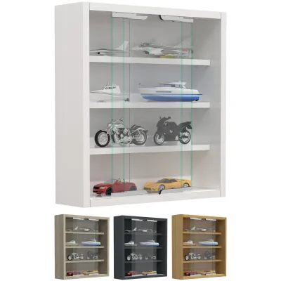 VCM Glasvitrine hängend   Vitrine Glas mit ESG-Sicherheitsglas   Maße: H. 40 x B. 37 x T. 10 cm  Hängevitrine Glas   Modern und platzsparend   Glas Vitrinenschrank -  Agisa