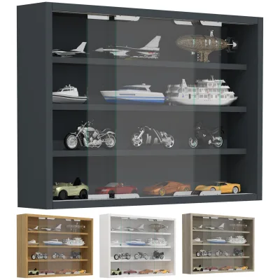 VCM Glasvitrine hängend   Vitrine Glas mit ESG-Sicherheitsglas   Maße: H. 40 x B. 57 x T. 10 cm   Hängevitrine Glas   Modern und platzsparend   Glas Vitrinenschrank - Agisa