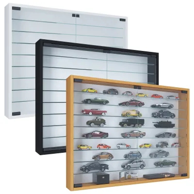 VCM Glasvitrine hängend   Vitrine Glas mit ESG-Sicherheitsglas   Maße: H. 60 x B. 80 x T. 10 cm   Hängevitrine Glas   Modern und platzsparend   Glas Vitrinenschrank - Mandosa