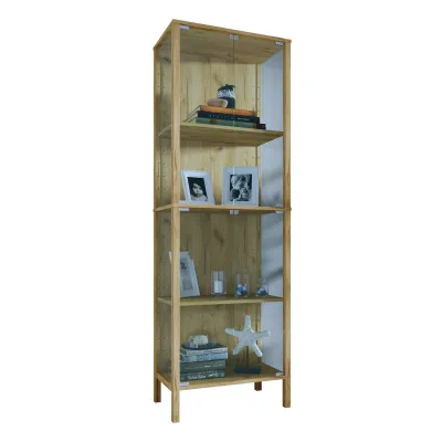 VCM Glasvitrine stehend Jensol XL – hohe Standvitrine mit ESG-Sicherheitsglas, Glasfront & Seitenteile, moderner Vitrinenschrank, ca. 178 x 60 x 35 cm