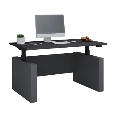 VCM Höhenverstellbarer Schreibtisch, stufenlos 71-120 cm elektrisch höhenverstellbar, Computerisch Maße 140x80, Bürotisch Salia