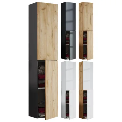 VCM Holz Badezimmerschrank   Badmöbel   Wandregal   Badezimmer   Badschrank   Hochschrank   Maße ca. H. 150 x B. 33 x T. 22 cm - Lendas