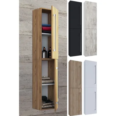 VCM Holz Badezimmerschrank   Badmöbel   Wandschrank   Badregal   Badschrank   Hochschrank   Maße ca. H. 150 x B. 33 x T. 22 cm - Badinos 2