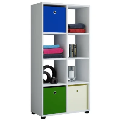 VCM Holz Badregal   Badschrank   Maße: H. 123 x B. 60 x T. 30 cm   Raumteiler   stehend - Benos-2x4 Fach