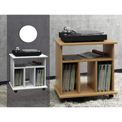 VCM Holz Beistelltisch   Couchtisch schlicht   Sofatisch Rollen   Maße ca. H. 59 x B. 60 x T. 45 cm   rollbar Kaffeetisch - Tabina