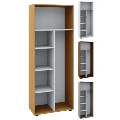 VCM Holz-Besenregal   6 Fächer   Maße: . 70 x H. 178 x T. 40 cm   Putzschrank Regal   ohne Türen - Vandol