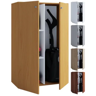 VCM Holz Besenschrank Staubsauger Putzschrank Haushaltsschrank Drehtüren Lona