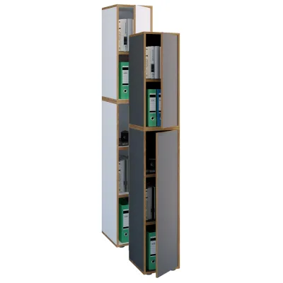 VCM Holz Büroschrank Ordner Aktenschrank Büromöbel Schrank Salia 5-fach Breite 30 cm Drehtür