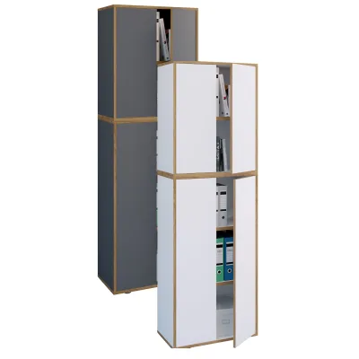 VCM Holz Büroschrank Ordner Aktenschrank Büromöbel Schrank Salia 5-fach Breite 60 cm Drehtüren