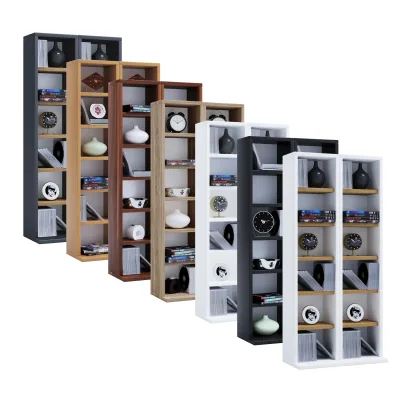 VCM Holz CD DVD Stand Regal   CD Regal mit Platz für 204 CDs oder 72 DVDs oder 40-Videos   Maße: H. 92 x B. 42 x T. 20 cm   Elegantes CD/DVD Regal   Blu ray Regal - Milano