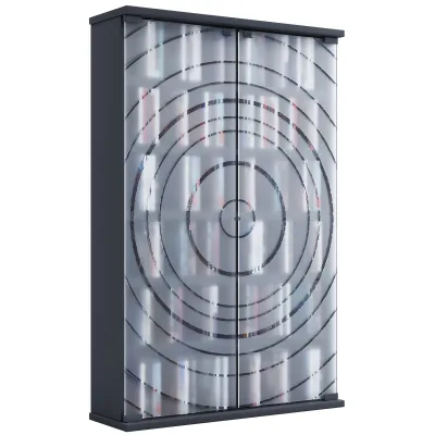 VCM Holz CD DVD Stand Regal   platzsparender CD Schrank mit 2 ESG-Sicherheitsglastüren für 300 CDs oder 130 DVDs oder 72-Videos   Maße: H. 92 x B. 60 x T. 18 cm   10 variable Einlegböden – Tilano