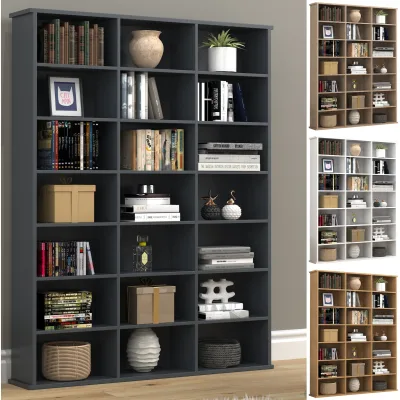 VCM Holz CD DVD Standregal Bücherregal Medienregal Raumteiler Deko Regal Megosa
