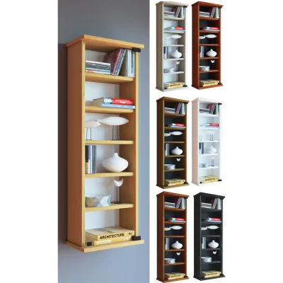 VCM Holz CD DVD Wandregal   Hängeregal mit ESG-Sicherheitsglastür   Platz für 150-CDs oder 65 DVDs oder 36-Videos   Maße: 92 x B. 31 x T. 18 cm   Elegantes CD/DVD Regal   5 variable Einlegeböden - Loposa