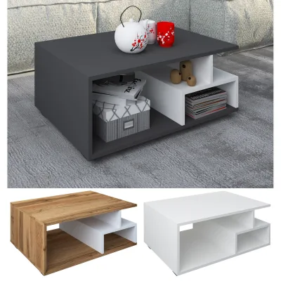 VCM Holz Couchtisch   Sofatisch mit ausreichend Stauraum   Maße ca. H. 40 x B. 80 x T. 50 cm   Wohnzimmertisch - Sulas