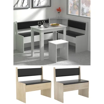 VCM Holz Eckbank Sitzbank für Esstisch   Bank mit Truhe für Esszimmer und Küche   Esal Maße H. 80 x B. 80 x T. 42 cm