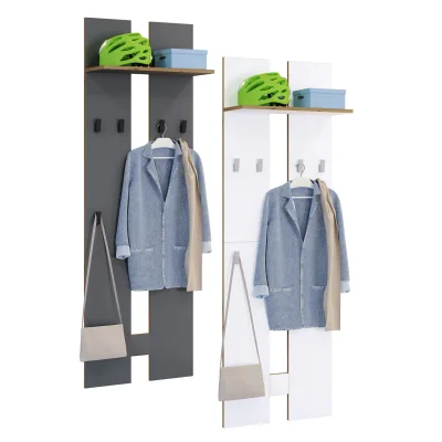 VCM Holz Garderoben-Set   Dielenmöbel   Maße pro Paneel: H. 170 x B. 57 x T. 20 cm   pro Paneel 4 Haken   praktische Hutablage - Salia