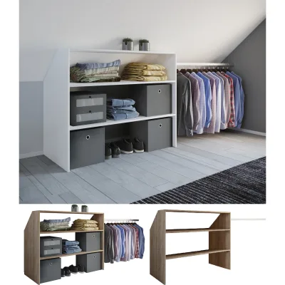 VCM Holz Kleiderschrank    offener Schrank   begehbarer Kleiderregal   Dachschrägen Regal   Maße ca. B. 90 x  H.  100 x T. 50 cm - Dacho l