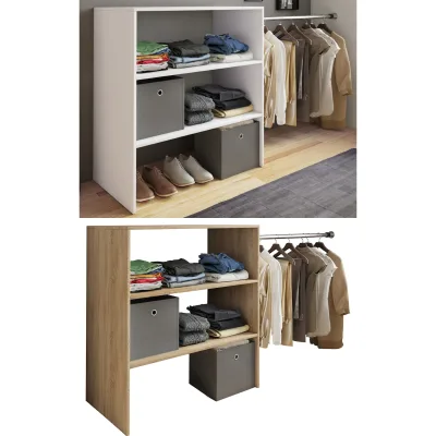 VCM Holz Kleiderschrank    offener Schrank   begehbarer Kleiderregal   Raumwunder mit Kleiderstange   Maße ca. B. 90 x  H.  100 x T. 50 cm - Dacho ll