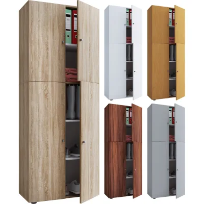 VCM Holz Kleiderschrank   Schrank mit 5 Fächern und Drehtüren   Maße ca. B. 70 x H. 184 x T. 40 cm – Lona