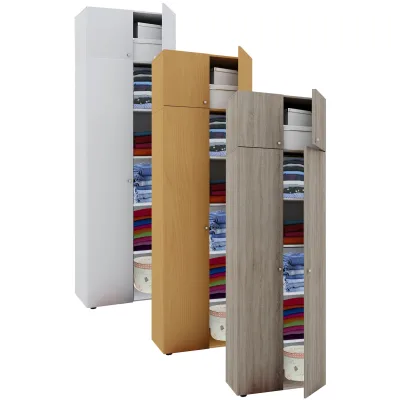 VCM Holz Kleiderschrank   Schrank  mit 6 Fächern und Drehtüren   erweiterbar   Maße ca B. 70 x  H. 218 x T. 40 cm - Vandol