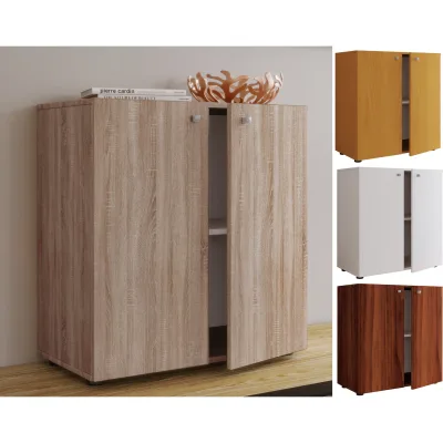VCM Holz Kommode   Maße Kommode ca. H. 75 x B. 70 x T. 36 cm   Sideboard mit praktischen Fachbodeneinteilung   2 Drehtüren - Vandol 1