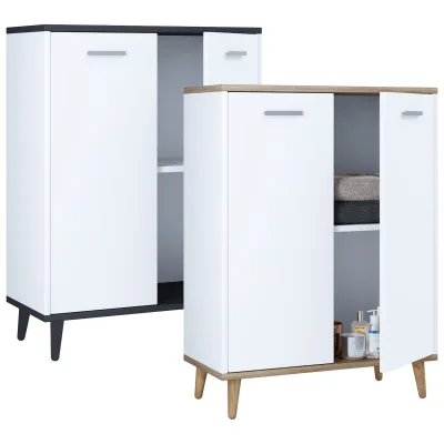 VCM Holz Kommode   Sideboard mit 2 Drehtüren   Maße ca. H. 81 x B. 60 x T. 32 cm - Lindas