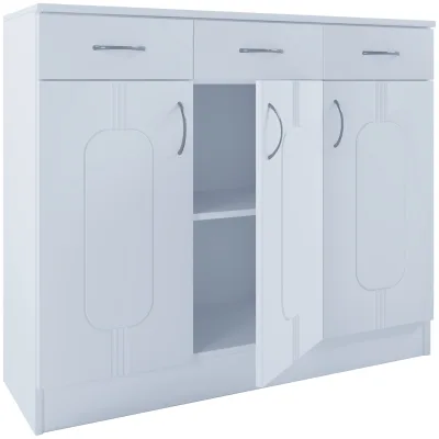 VCM Holz Kommode   Sideboard mit Drehtüren und Schubladen   Maße ca. H. 89 x B. 105 x T. 36 cm - Balia