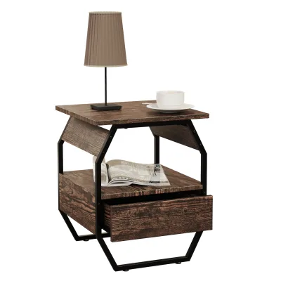 VCM Holz Metall Beistelltisch Couchtisch Sofatisch Wohnzimmertisch Kaffeetisch Aulari