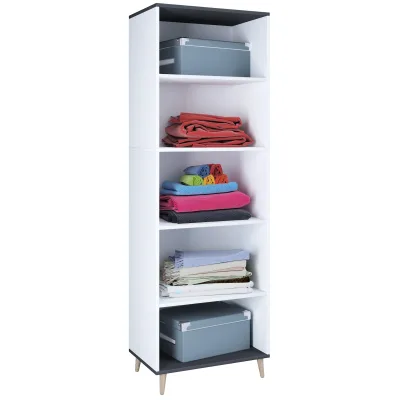 VCM Holz Regal   5 Fächer   Maße: H. 240 x B. 70 x T. 39 cm   Schuhregal   Mehrzweckschrank   - Landos