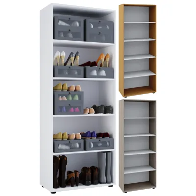 VCM Holz-Regal   Maße: B. 70 x H. 178 x T. 40 cm   5 Fächer   Allzweckregal   Schuhregal   ohne Türen – Vandol