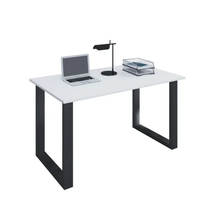 VCM Holz Schreibtisch   H. 76 x B. 110 x T. 50 cm   Computertisch schlicht   Füße aus hochwertigem Metall   Arbeitstisch   Büromöbel - Lona U