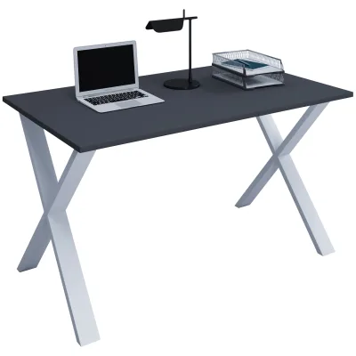 VCM Holz Schreibtisch   H. 76 x B. 110 x T. 50 cm   Computertisch schlicht   Füße aus hochwertigem Metall   Arbeitstisch   Büromöbel - Lona U