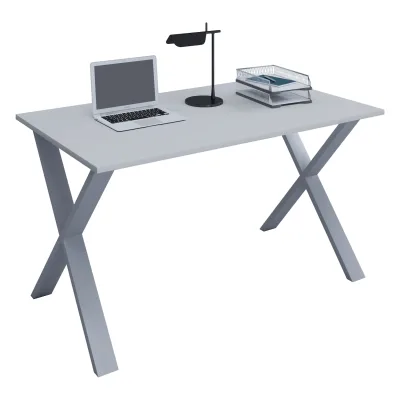 VCM Holz Schreibtisch   H. 76 x B. 110 x T. 50 cm   Computertisch schlicht   Füße aus hochwertigem Metall   Arbeitstisch   Büromöbel - Lona U