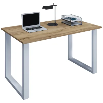 VCM Holz Schreibtisch   H. 76 x B. 110 x T. 50 cm   Computertisch schlicht   Füße aus hochwertigem Metall   Arbeitstisch   Büromöbel - Lona U