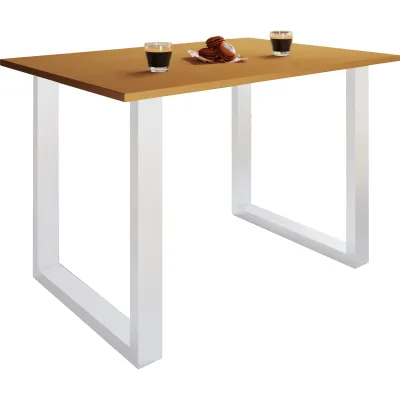 VCM Holz Schreibtisch   H. 76 x B. 110 x T. 80 cm   Computertisch schlicht   Füße aus hochwertigem Metall   Arbeitstisch   Büromöbel - Lona U