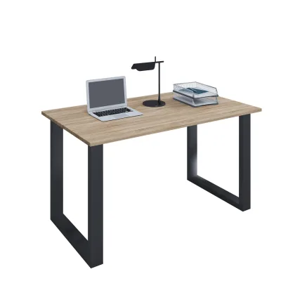 VCM Holz Schreibtisch   H. 76 x B. 110 x T. 80 cm   Computertisch schlicht   Füße aus hochwertigem Metall   Arbeitstisch   Büromöbel - Lona U