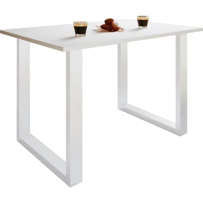 VCM Holz Schreibtisch   H. 76 x B. 110 x T. 80 cm   Computertisch schlicht   Füße aus hochwertigem Metall   Arbeitstisch   Büromöbel - Lona U