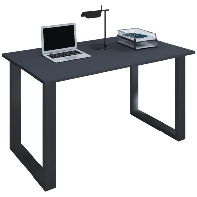 VCM Holz Schreibtisch   H. 76 x B. 140 x T. 50 cm   Computertisch schlicht   Füße aus hochwertigem Metall   Arbeitstisch   Büromöbel - Lona U