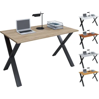 VCM Holz Schreibtisch   H. 76 x B. 80 x T. 50 cm   Computertisch schlicht   Füße aus hochwertigem Metall   Arbeitstisch   Büromöbel - Lona U