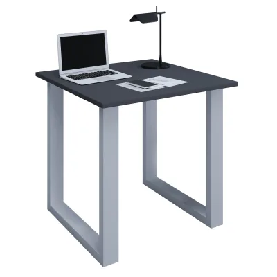 VCM Holz Schreibtisch   H. 76 x B. 80 x T. 80 cm   Computertisch schlicht   Füße aus hochwertigem Metall   Arbeitstisch   Büromöbel - Lona U
