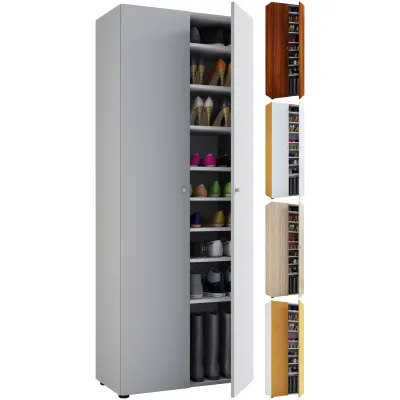 VCM Holz-Schuhschrank   Maße: B. 70 x H. 178 x T. 40 cm   Allzweckschrank   9 Fächer - Vandol