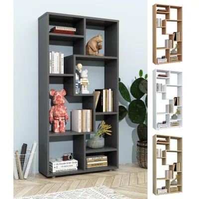 VCM Holz Standregal Bücherregal Medienregal Aufbewahrung Raumteiler Deko Regal Lanisa