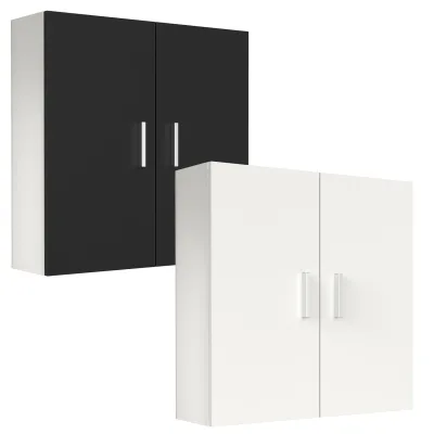VCM Holz Wandschrank   Badschrank   Maße: H. 60 x B. 60 x T. 18 cm   2 Türen   2 Fächer - Zalo